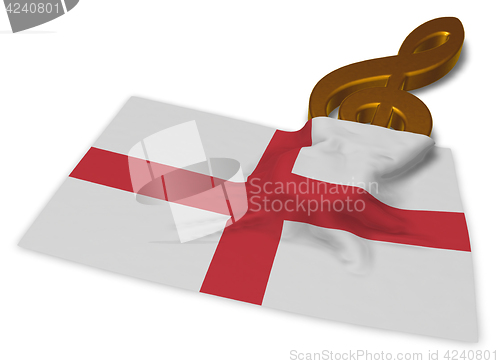 Image of clef symbol and english flag - 3d rendering