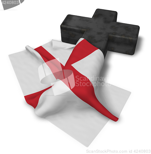 Image of christian cross and flag of england - 3d rendering