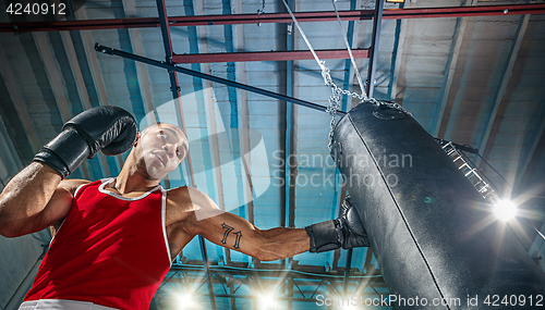 Image of Afro american male boxer.