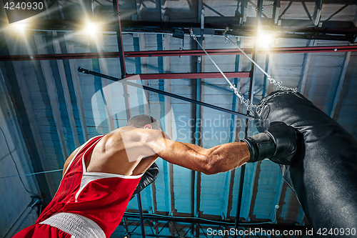 Image of Afro american male boxer.