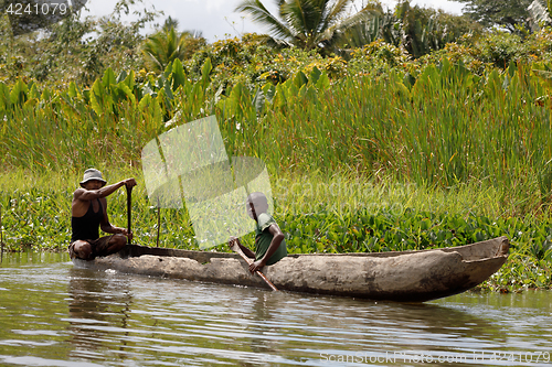 Image of Life in madagascar countryside on river