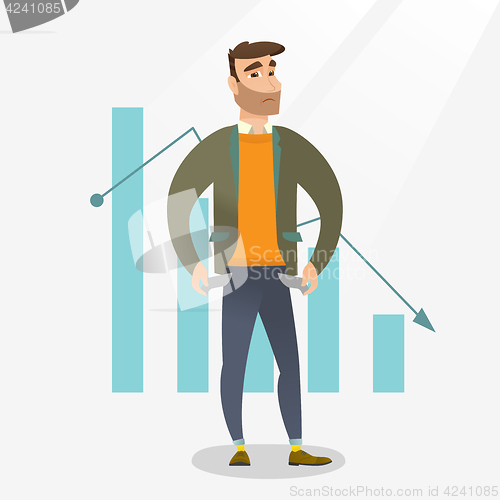 Image of Bancrupt business man vector illustration.