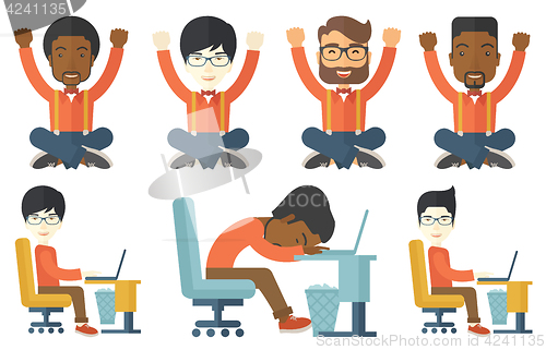 Image of Vector set of illustrations with business people.