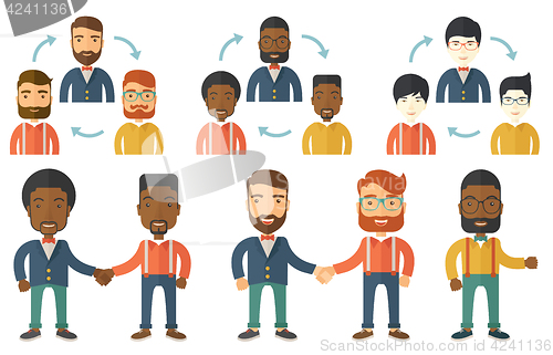 Image of Vector set of illustrations with business people.