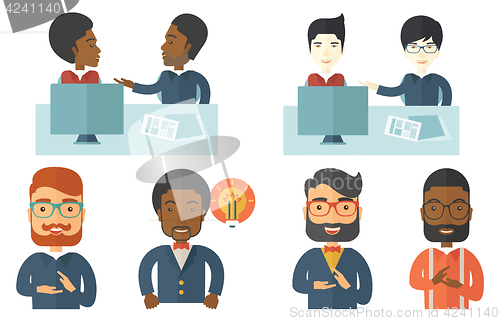 Image of Vector set of illustrations with business people.