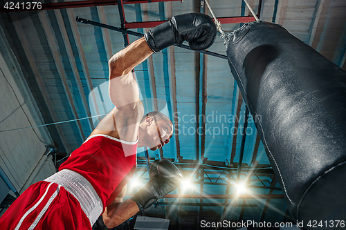 Image of Afro american male boxer.