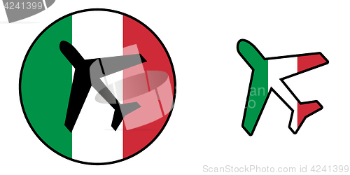 Image of Nation flag - Airplane isolated - Italy