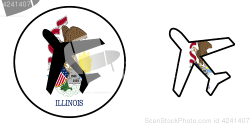 Image of Nation flag - Airplane isolated - Illinois