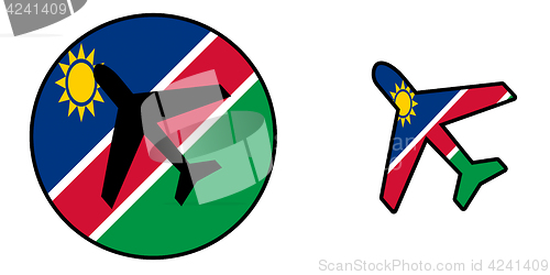 Image of Nation flag - Airplane isolated - Namibia