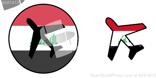 Image of Nation flag - Airplane isolated - Iraq