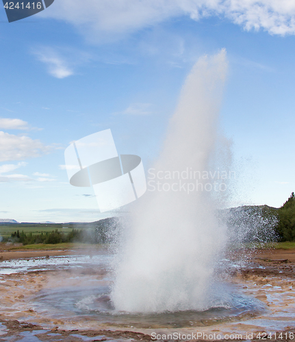 Image of Strokkur eruption in the Geysir area, Iceland