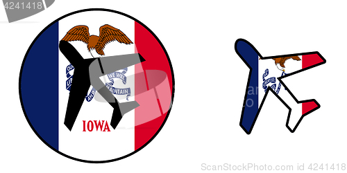 Image of Nation flag - Airplane isolated - Iowa