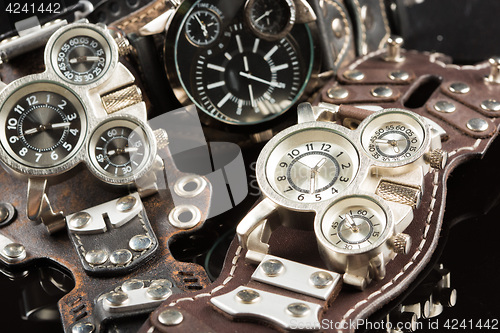 Image of unusual watches. several alternatives dials