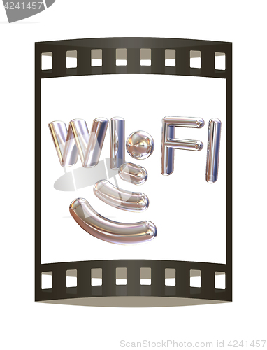 Image of Metal WiFi symbol. 3d illustration. The film strip