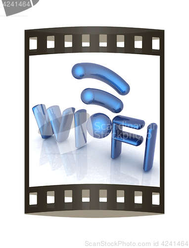 Image of WiFi symbol. 3d illustration. The film strip