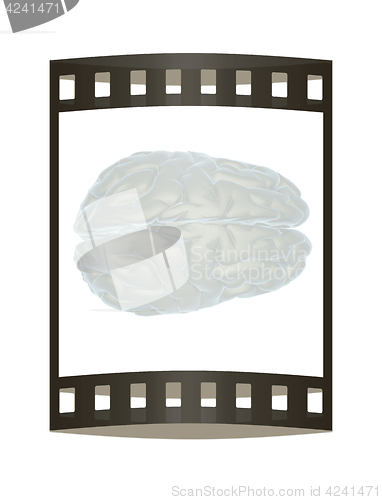 Image of 3D illustration of human brain. The film strip