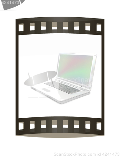 Image of Laptop computer. 3d render. The film strip