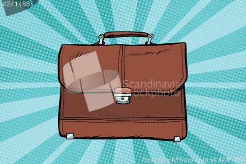 Image of business leather briefcase