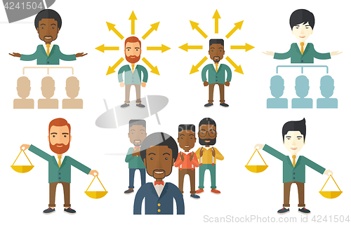 Image of Vector set of illustrations with business people.