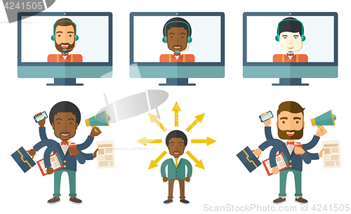 Image of Vector set of illustrations with business people.
