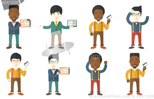 Image of Vector set of illustrations with business people.