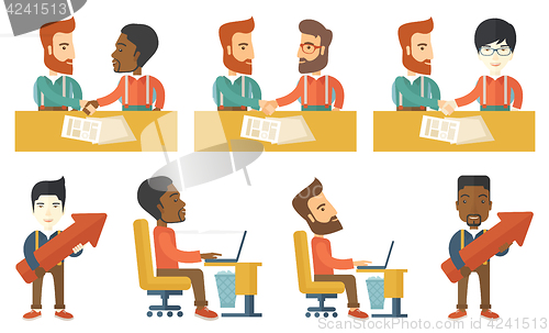 Image of Vector set of illustrations with business people.