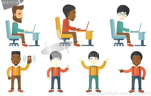 Image of Vector set of illustrations with business people.