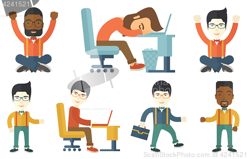 Image of Vector set of illustrations with business people.