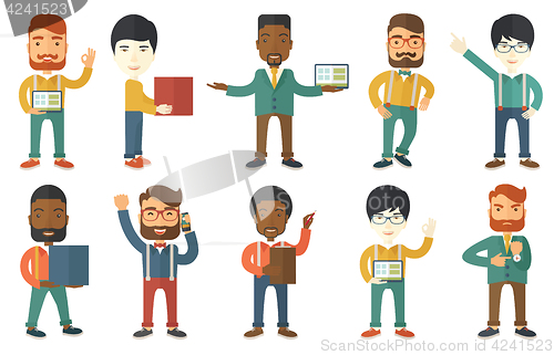 Image of Vector set of illustrations with business people.