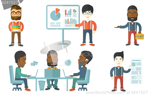 Image of Vector set of illustrations with business people.