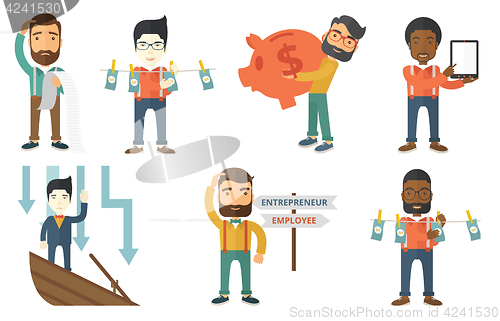 Image of Vector set of illustrations with business people.