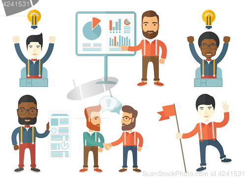 Image of Vector set of illustrations with business people.