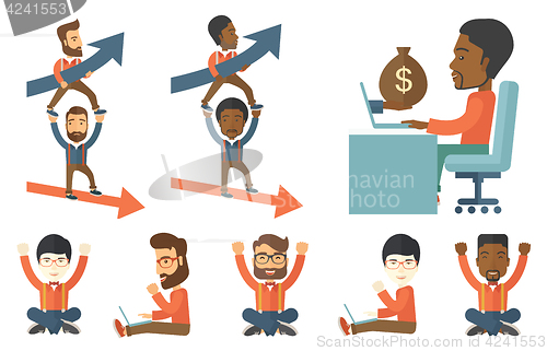 Image of Vector set of illustrations with business people.