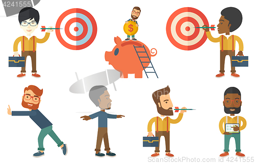 Image of Vector set of illustrations with business people.