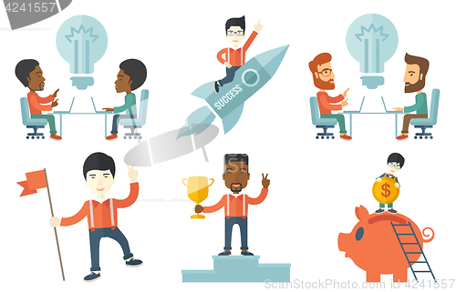 Image of Vector set of illustrations with business people.