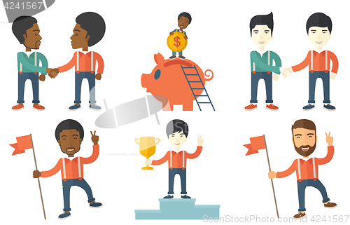 Image of Vector set of illustrations with business people.