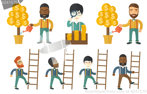 Image of Vector set of illustrations with business people.