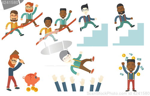 Image of Vector set of illustrations with business people.