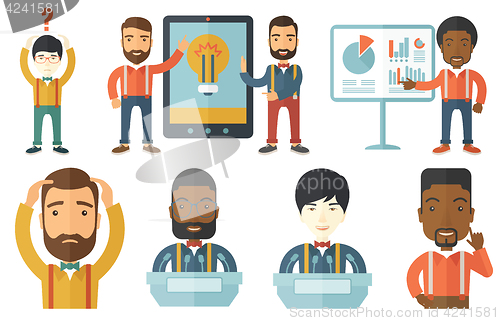 Image of Vector set of illustrations with business people.