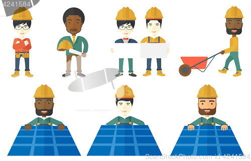 Image of Vector set of constructors and builders characters