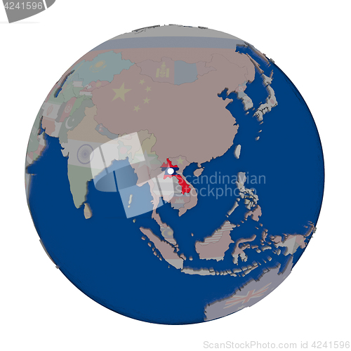 Image of Laos on political globe