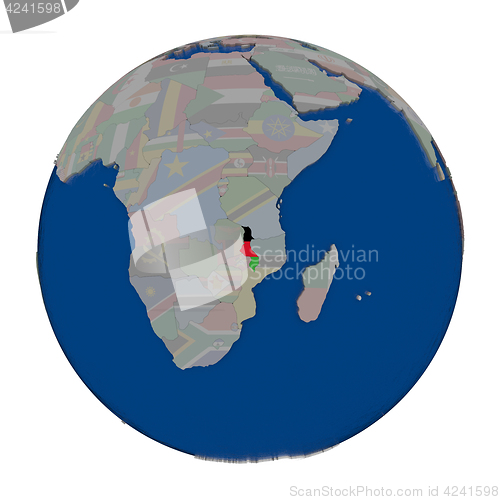 Image of Malawi on political globe