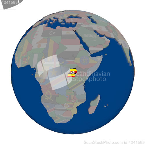 Image of Uganda on political globe