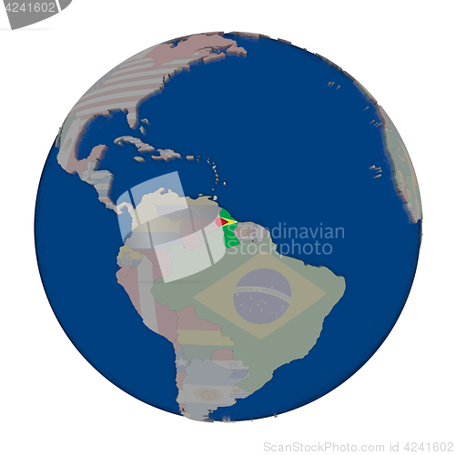 Image of Guyana on political globe