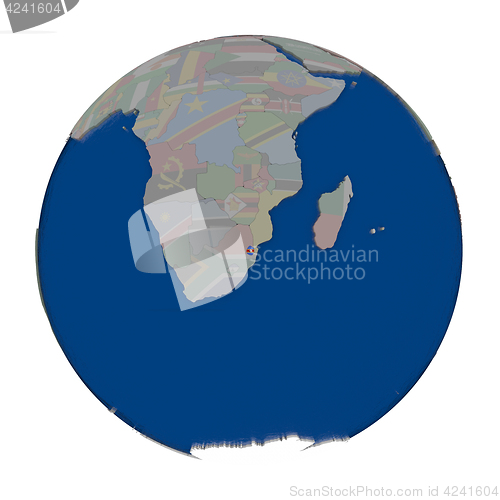 Image of Swaziland on political globe