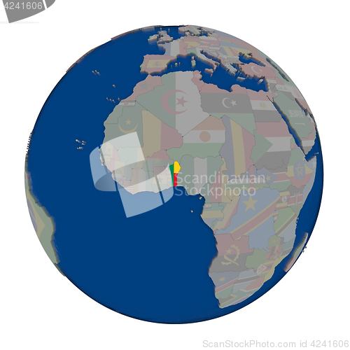 Image of Benin on political globe