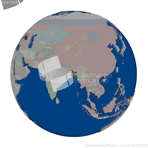 Image of Bangladesh on political globe