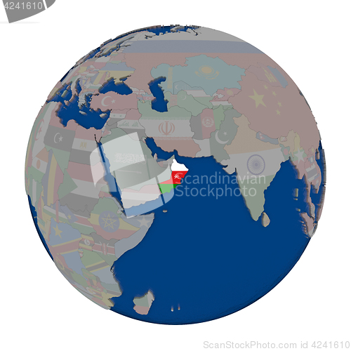 Image of Oman on political globe