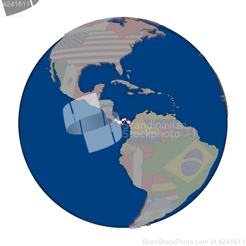 Image of Panama on political globe