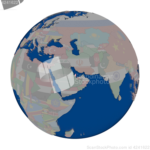 Image of Qatar on political globe